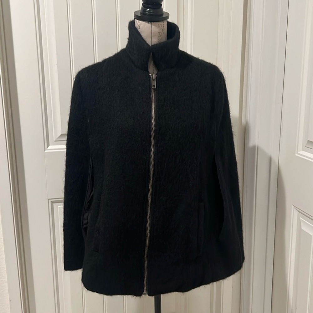 BB Dakota Wool Cape Vest Size S Black Full Zip